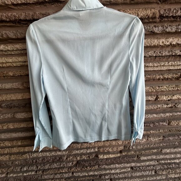 Bronson of California Vintage 70s Light Blue Blouse Size 5/6 - Picture 4 of 8